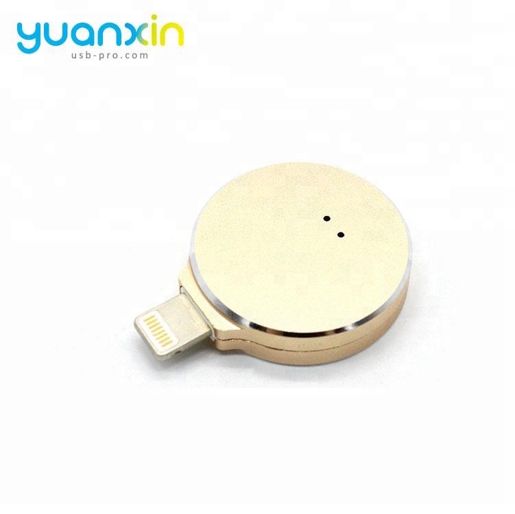 Round usb flash drive with cable