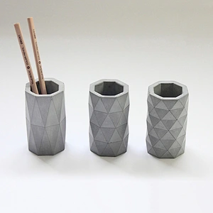 S9099 geometry pen holder molds concrete craft molds 3 designs flower vase mold planter pot mold