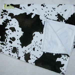 100% Polyester Cow printed PV fur Blanket