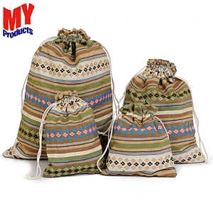 Waterproof Custom cheap printed Polyester Nylon Drawstring Bag
