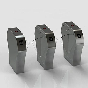 RFID Card Reader Security Glass Rotating Entrance Flap Barrier Turnstile
