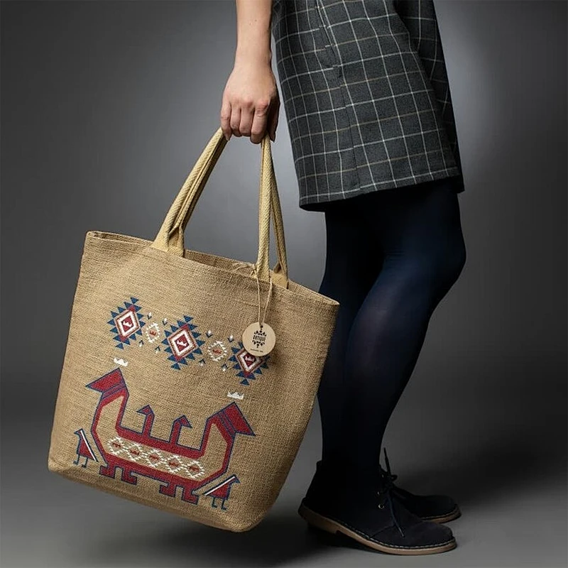 ZheJiang High quality waterproof promotional jute bag burlap tote bag jute