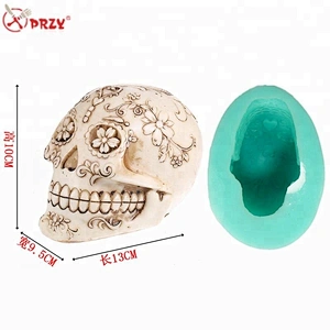 QT0006 PRZY Halloween cake fondant house decoration skulls flowers silicone handmade mold