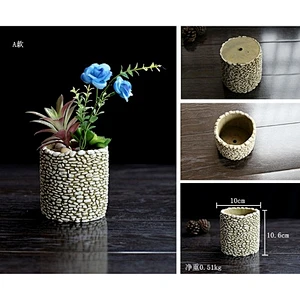 3D VASE stone shape planter flower pots concrete silicone mold for concrete making home crafts decorate
