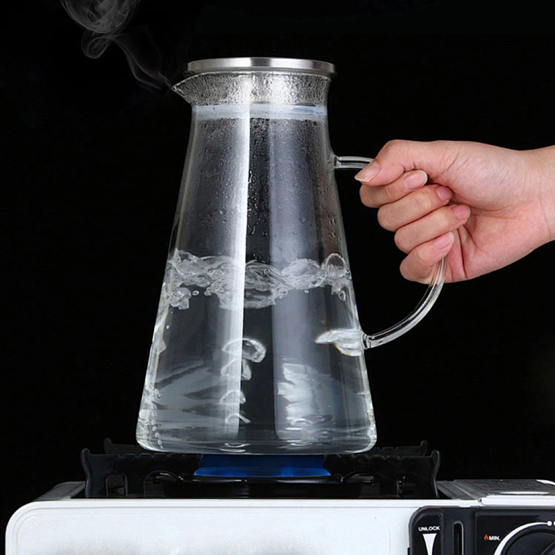 Transparent glass ice water bottle Cool Water Kettle 2L for office