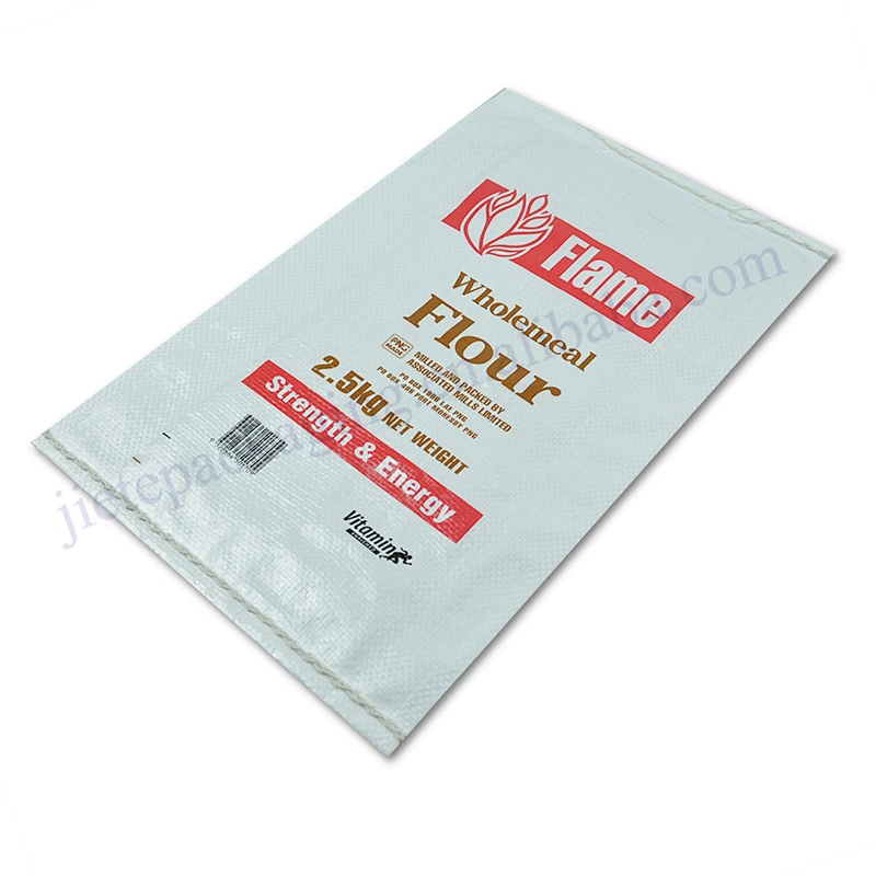 Moisture proof 5kg laminated white PP woven flour packaging bag agricultural use