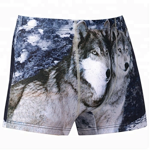 new arrival high quality cotton wolf printed men seamless boxers men