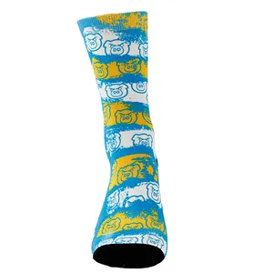 Custom Logo 3D Digital Printed Cotton Fashion Dress Socks Cheap Men Wholesale