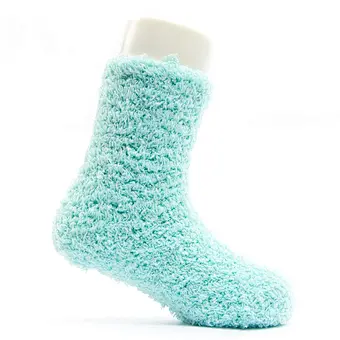 baby colorful double cuff pompoms thick cotton winter socks