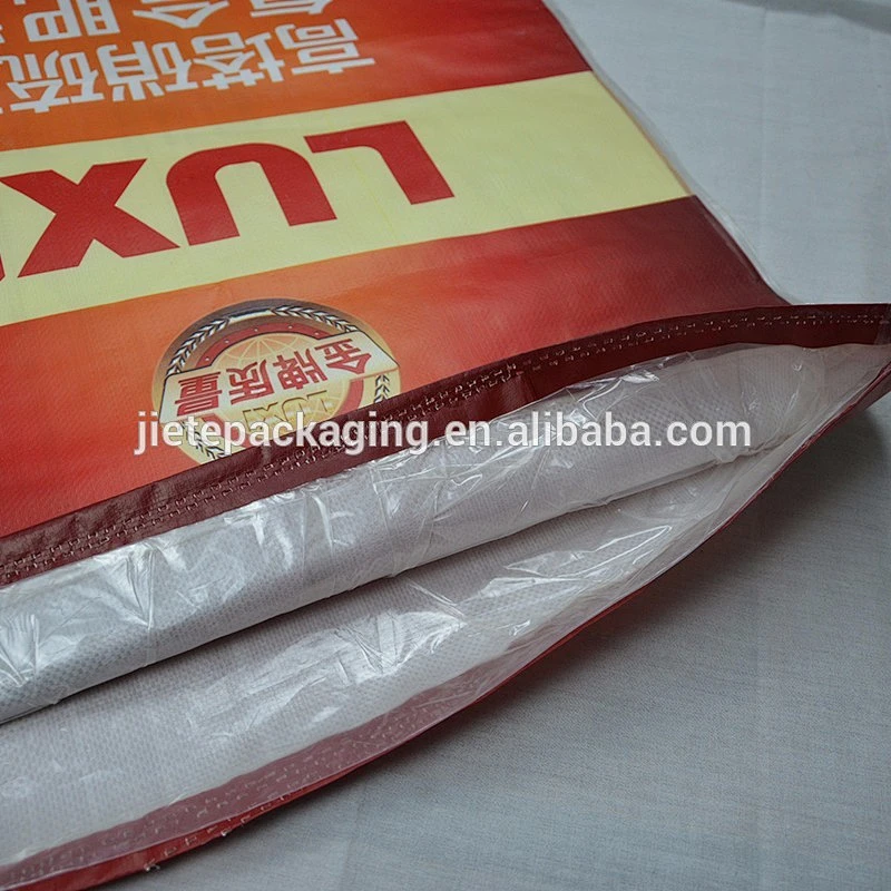 50kg wheat flour, rice, fertilizer PP woven packing bag with PE liner