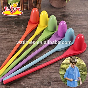 New hottest children activity toys wooden egg and spoon race game for outdoor relay game W01B031
