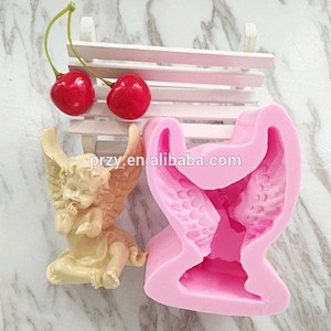 TS001 3d angel molds sugar cake silicone mold with wings baby angel DIY aroma gypsum moulds soap making candle mold baking tools
