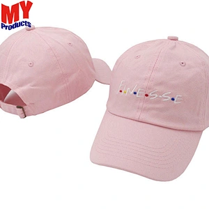 embroidery simple logo baseball hat 6 panel cotton cap
