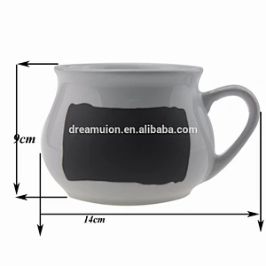 4pcs Ceramic Chalkboard Mugs - 4 Soup Sauce Mugs Serving Dishes Bowls Popular