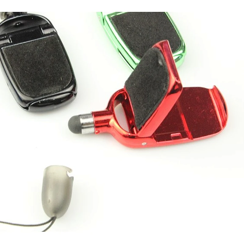 Plastic multi-function stylus, screen wipe, mobile phone stand