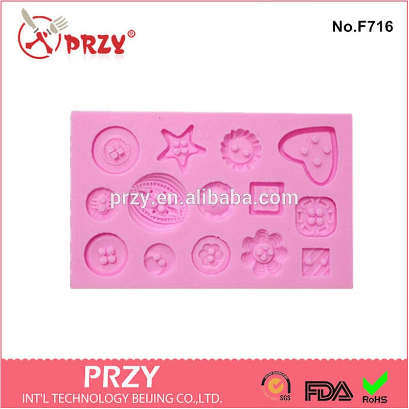 wholesale silicone fondant cake mold / mixed designs button fondant cake mold