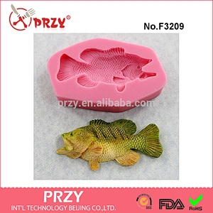 F3209 Fish Silicone Mold Fresh Water Bass Mould Resin Polymer Clay Chocolate Fondant Candy Wax