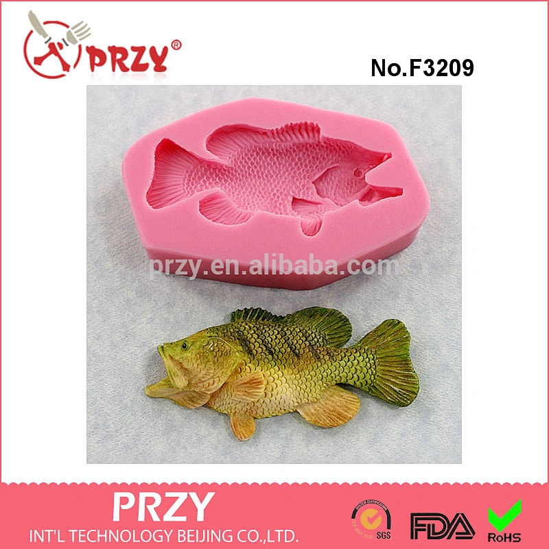 F3209 Fish Silicone Mold Fresh Water Bass Mould Resin Polymer Clay Chocolate Fondant Candy Wax