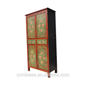 wholesale antique reproduction hand painted wooden drawer tibetan furniture