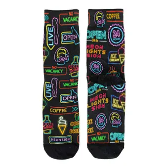 Custom Fashion Men Print Logo Colourful Pop Bamboo Daily Gift Design Dress Socks Printing Wholesale
