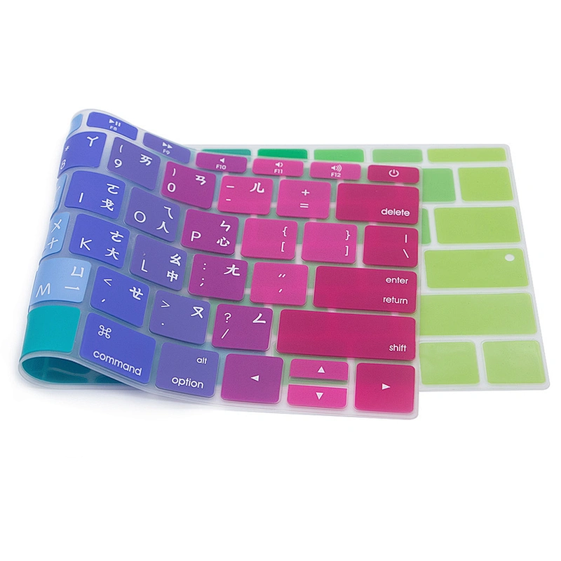 US Layout taiwan Chinese rainbow Silicone Keyboard Cover Skin keyboard protector For MacBook air Pro retina 13 No Touch Bar