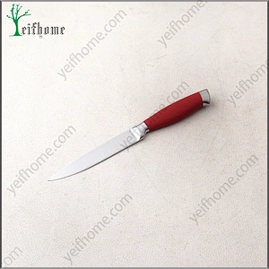 2017 stainless steel 5 pcs kitchen knife set with red handle