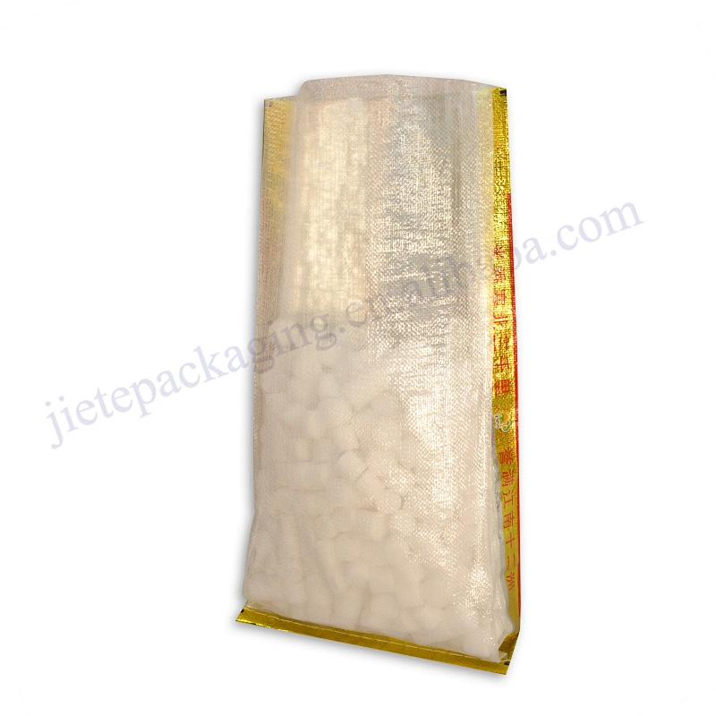 Foil film laminated pp woven Rice bag 25kg with gold printing for flour, sugar,grain,corn