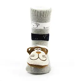Oem Custom 3d cartoon pattern newborn cotton ankle socks non slip infant rubber sole toddler Socks baby cute kids