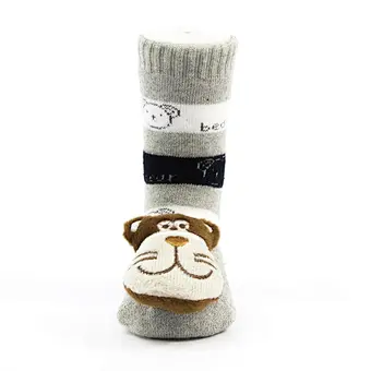 Oem Custom 3d cartoon pattern newborn cotton ankle socks non slip infant rubber sole toddler Socks baby cute kids