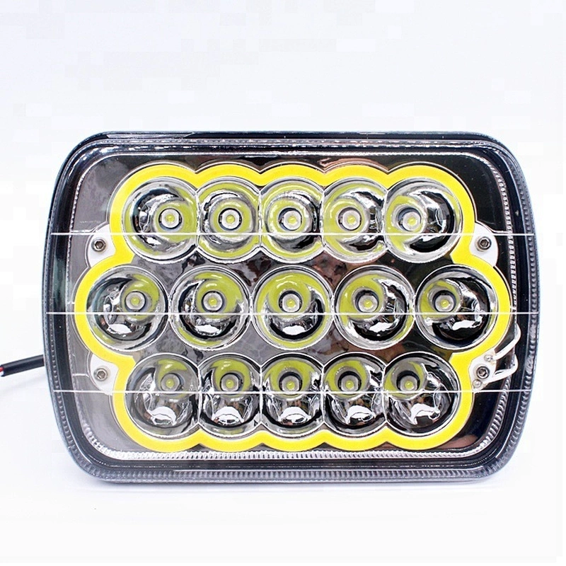 Lightech 45W Jeep Red Blue White Yellow Halo Ring front lights 5x7 led headlight