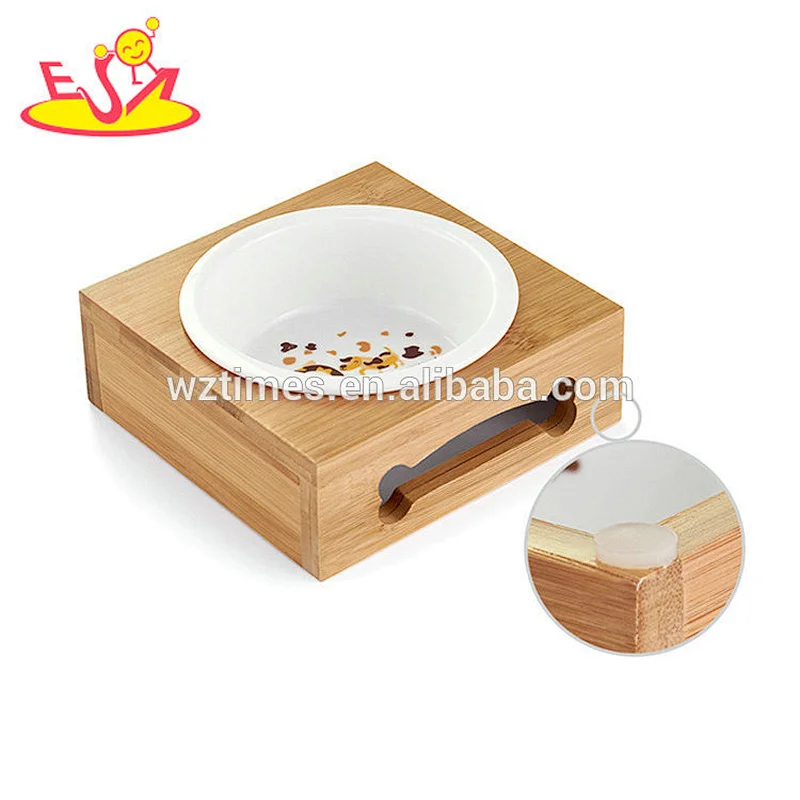 Wholesale style unique wooden pet food dispenser as feeding animals W06F055