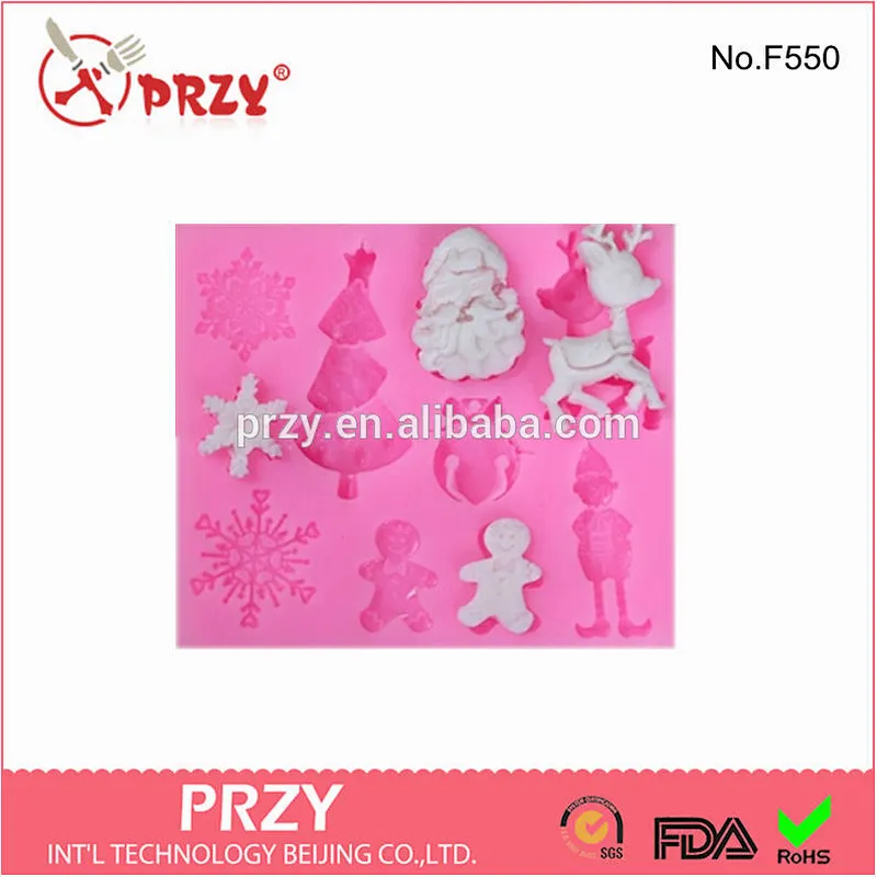 F550 przy Cheap fondant silicone molds for christmas