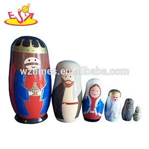 wholesale cheap wooden traditional matryoshka dolls for kids W06D036