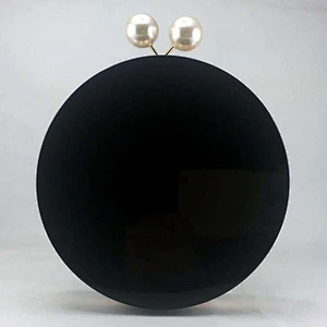 Factory custom pearl closure stylish black clutch bag ladies acrylic clutch purses