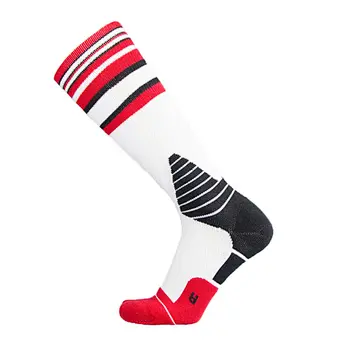 Knee High Geometric Design Free Terry Breathable Basketball Athletic Sports Socks