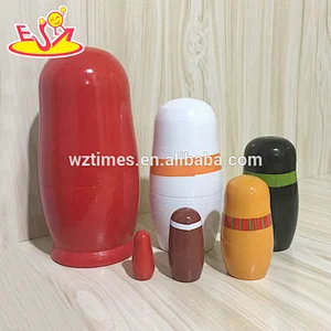 2018 Wholesale interesting nesting dolls 5 pcs wooden santa russian doll for kids W06D105