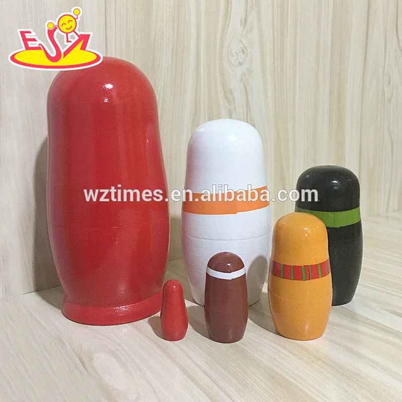 2018 Wholesale interesting nesting dolls 5 pcs wooden santa russian doll for kids W06D105