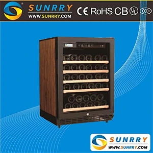 Electric dual zone wooden wine cellar cabinet