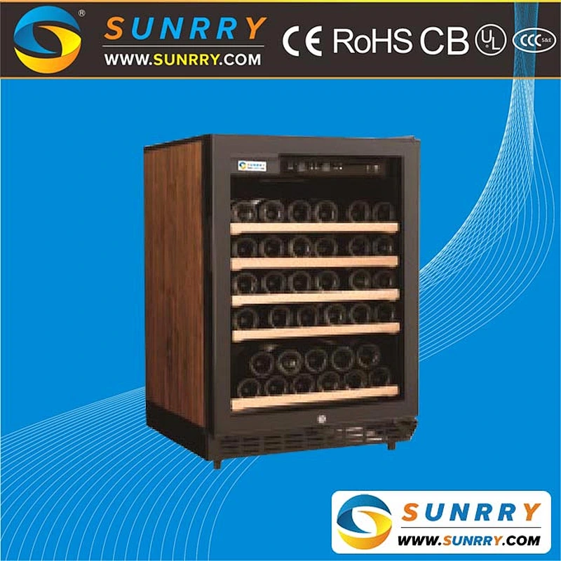 Electric dual zone wooden wine cellar cabinet
