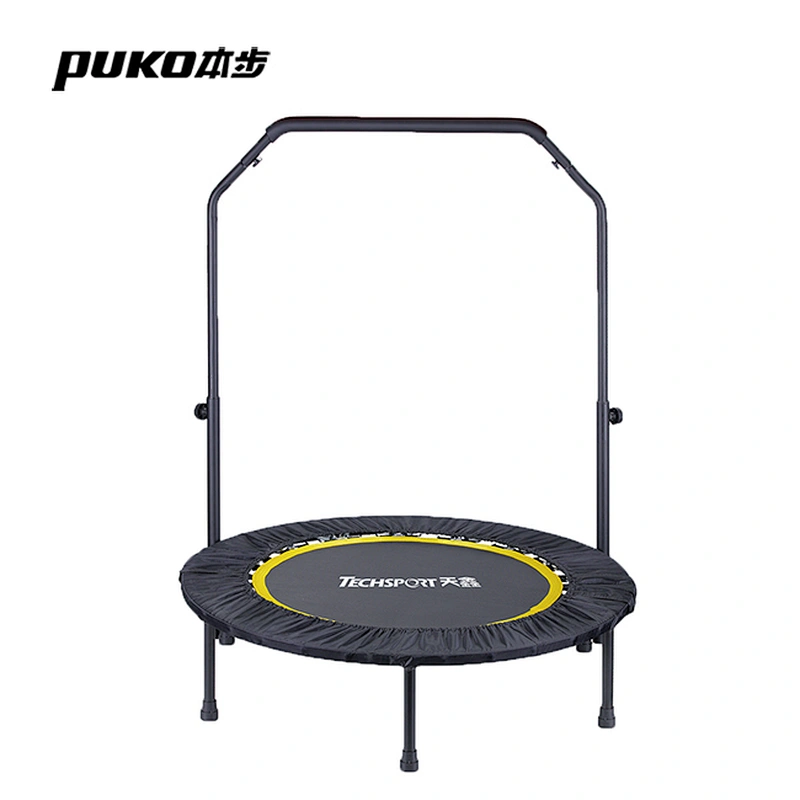 zhejiang factory spring 4-folding gym trampoline with stable handlebar