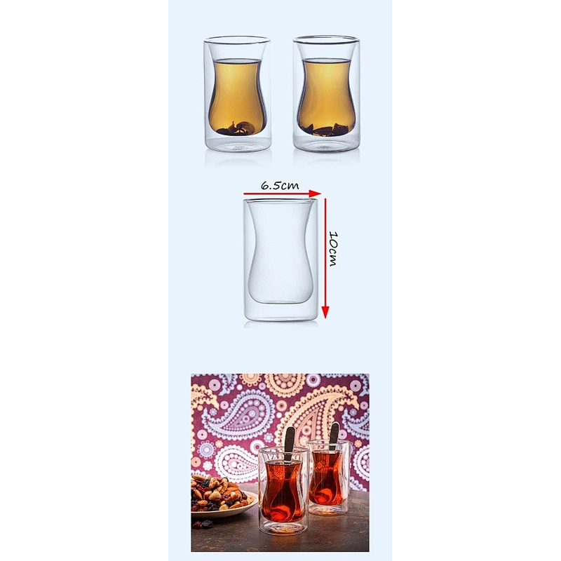 Hot Selling Eco-friendly High Borosilicate Double Wall Glass Cup Tea Beer or Coffee Glass Mug