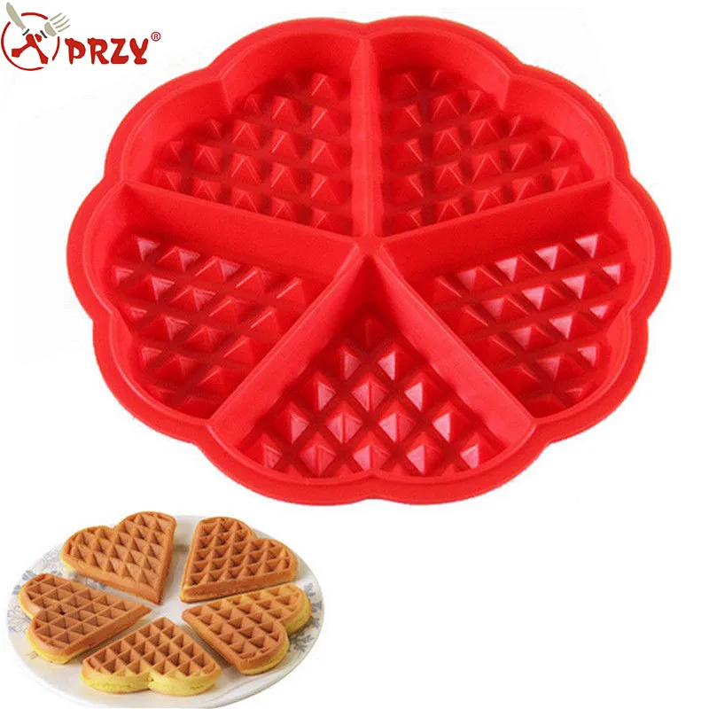 Kitchen Heart Shape Silicone Waffle Mold Maker baking tool