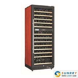 Lowes display wine refrigerators with decorative wood shelves