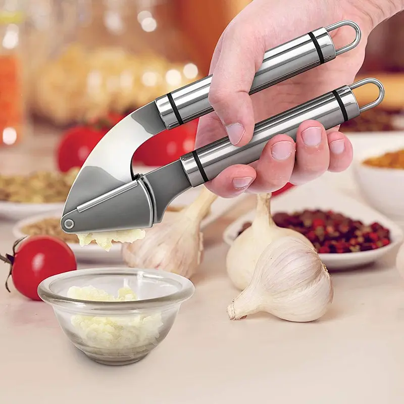 high quality professional industrial manual stainless steel garlic press