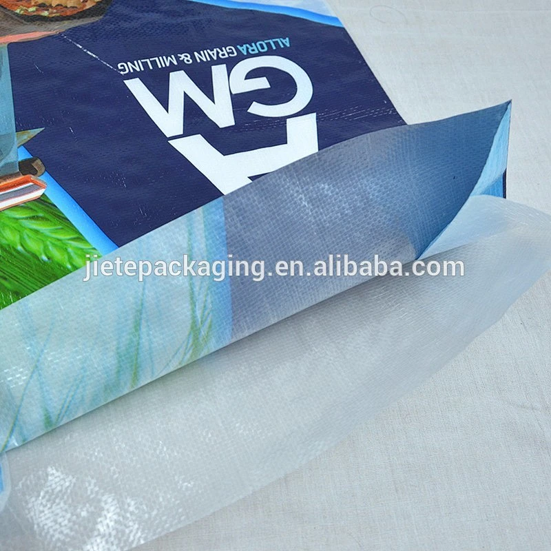 Customized new design transparent virgin laminated PP plastic woven rice, corn, seed packaging bag 20kg