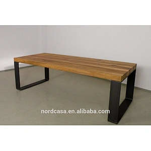 Antique square vintage industrial metal dining table