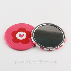 Round promotion gifts pocket cosmetic mirror with desgin
