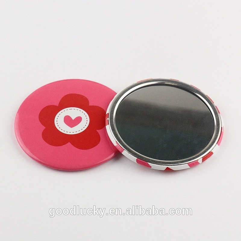 Round promotion gifts pocket cosmetic mirror with desgin