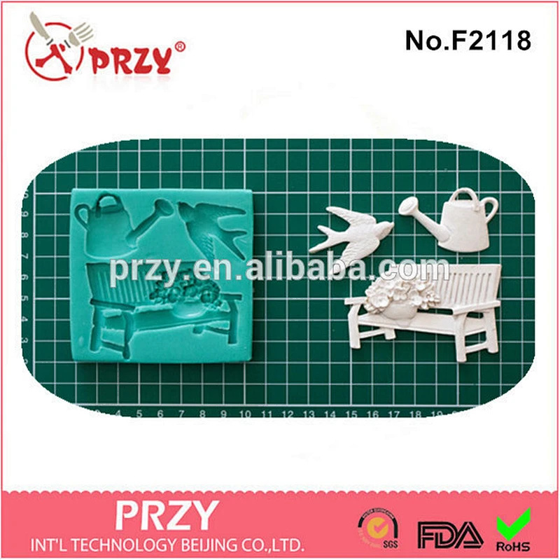 F2118 PRZY food grade Garden Elements silicone fondant mold
