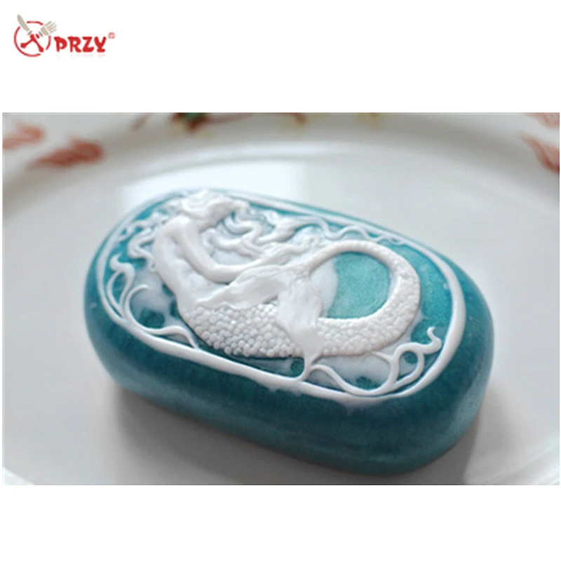 Mermaid Pattern Soap mould Oval Siren soap handmade Molds mermaid aroma stone molds